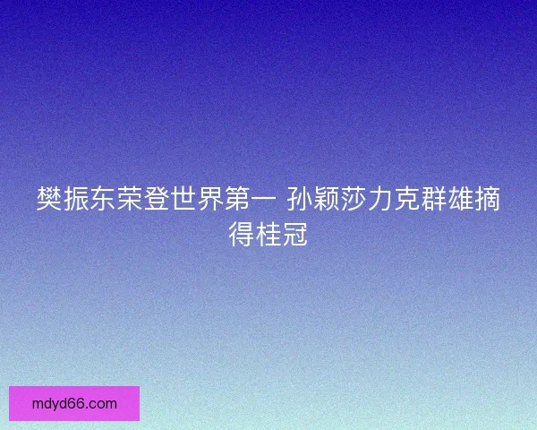 樊振东荣登世界第一 孙颖莎力克群雄摘得桂冠
