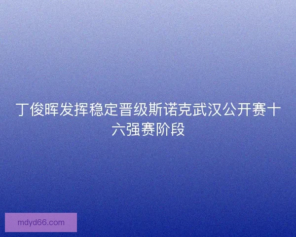 丁俊晖发挥稳定晋级斯诺克武汉公开赛十六强赛阶段