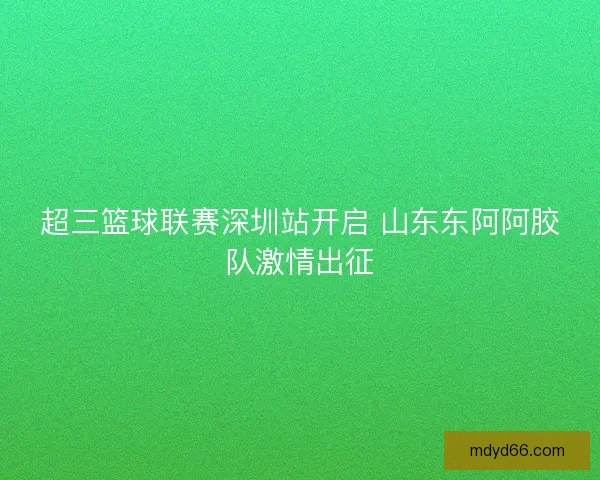 超三篮球联赛深圳站开启 山东东阿阿胶队激情出征